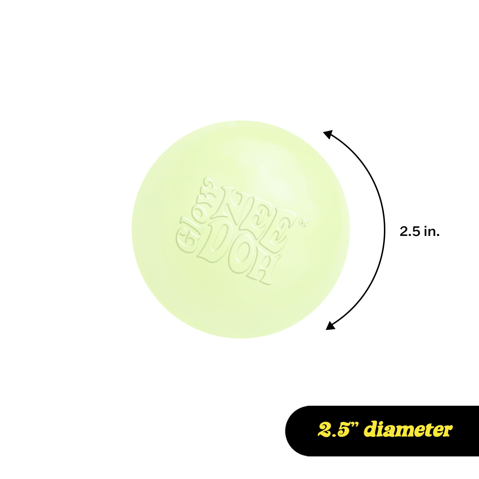 NeeDoh glow-dark texture close-up highlights durable, reusable surface.