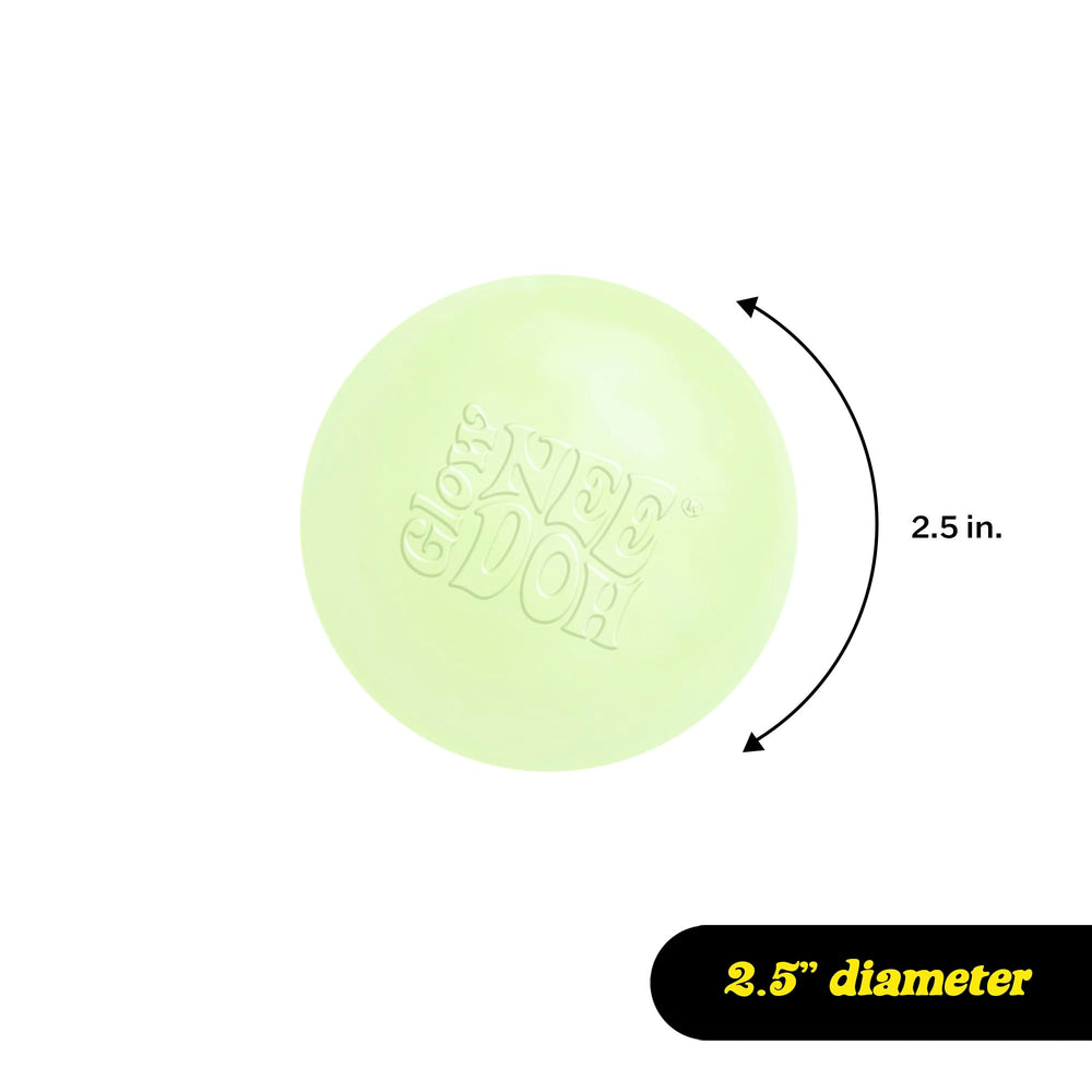 NeeDoh glow-dark texture close-up highlights durable, reusable surface.