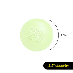 NeeDoh glow-dark texture close-up highlights durable, reusable surface.