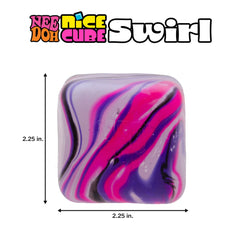 Pink, white, purple NeeDoh Nice Cube Swirl appeals to kids 3+.
