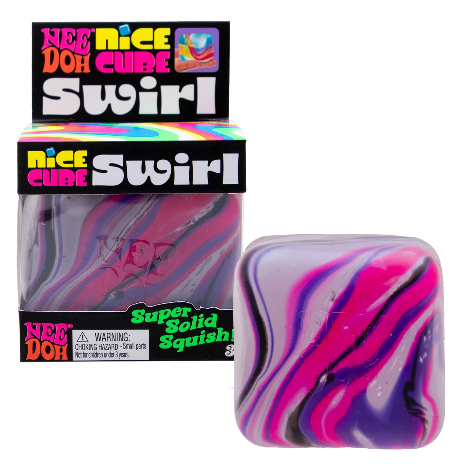 Schylling NeeDoh Nice Cube Swirl with unique color blend for calming sensory play.