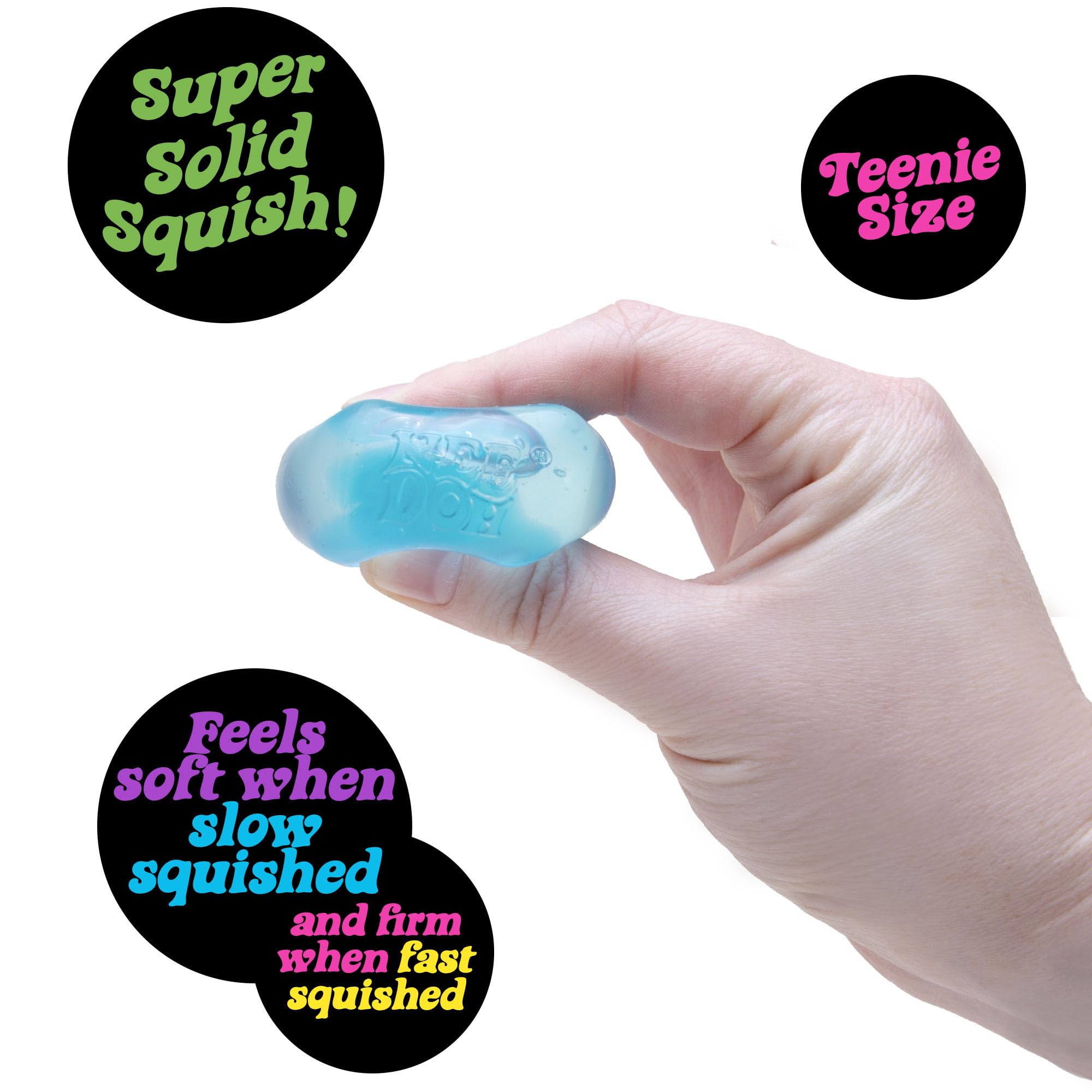 Schylling NeeDoh Nice Ice Baby blue translucent cube for visual appeal