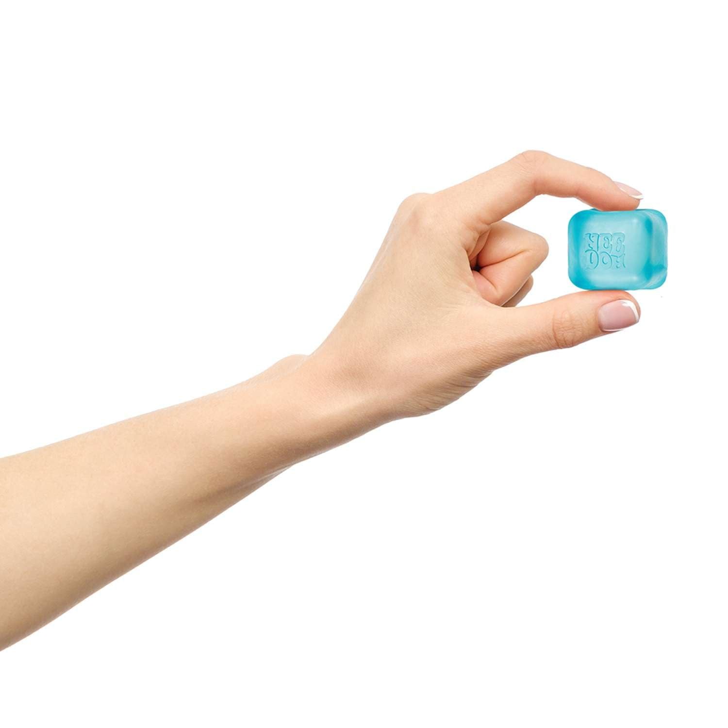 NeeDoh Nice Ice Baby close-up highlighting tiny 1-inch cube design