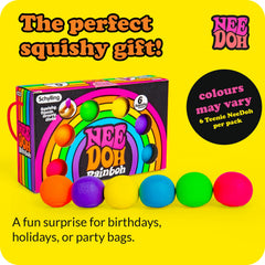 Schylling NeeDoh Rainboh Teenie compact size for portable sensory play.