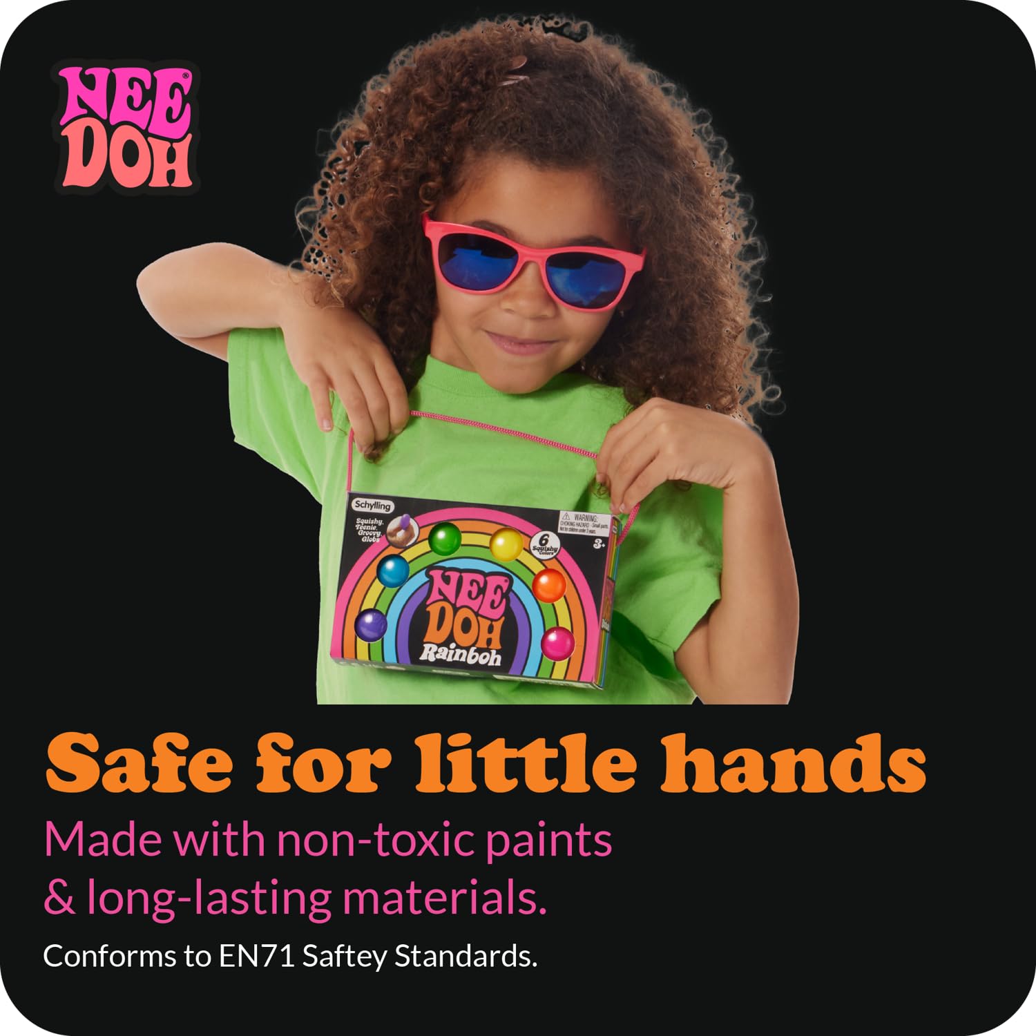 Schylling NeeDoh Rainboh Teenie six-pack ideal for sharing at playdates.