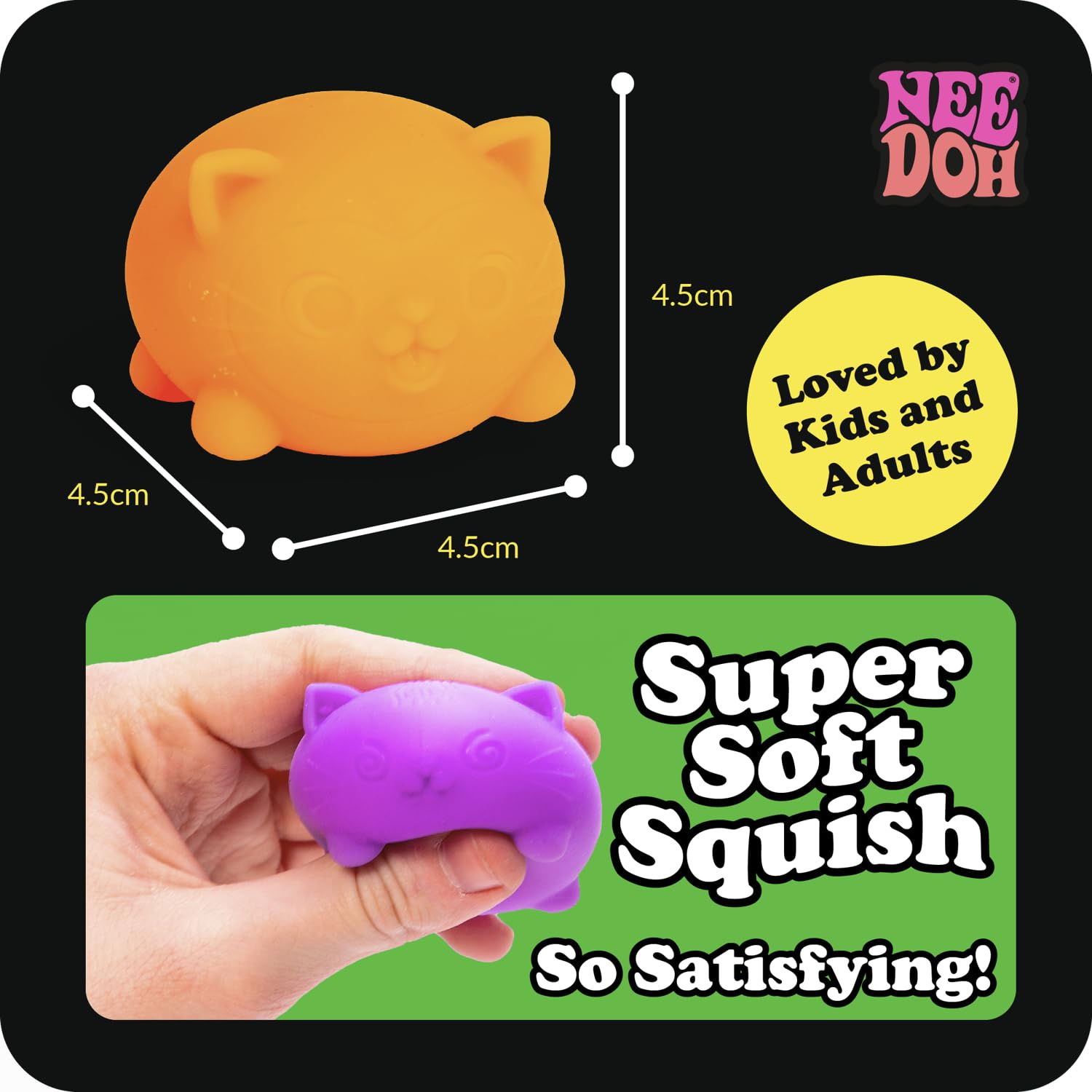 Designed for ages 3 and up with bright neon globs and soft texture.
