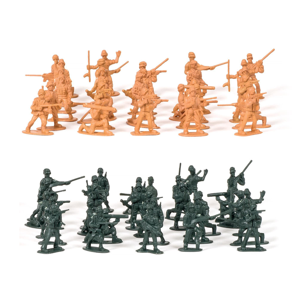 Schylling Retro Mini Soldiers packaging view highlights 60-piece set