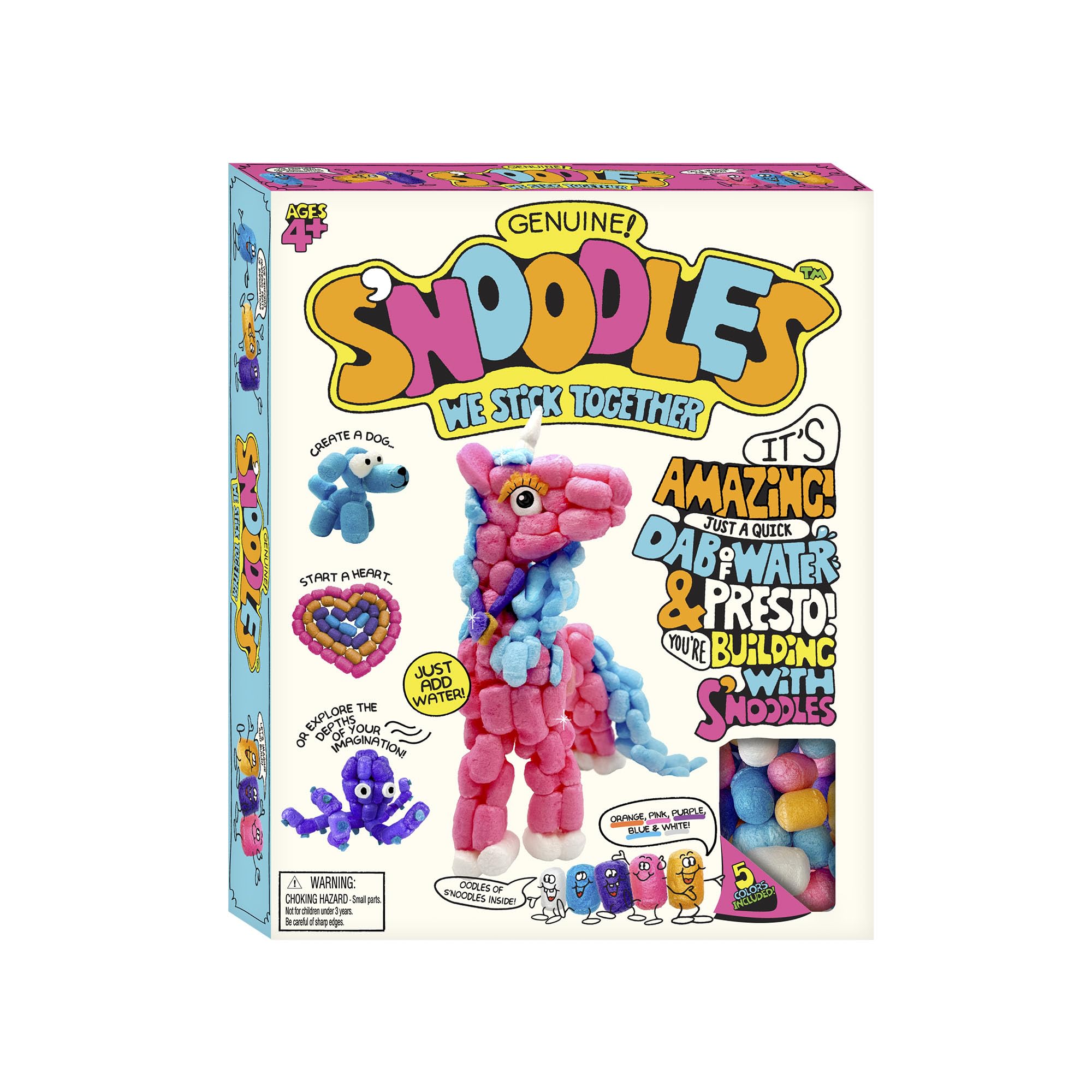 Schylling S’NOODLES kit with colorful noodles for creative, low-mess play.