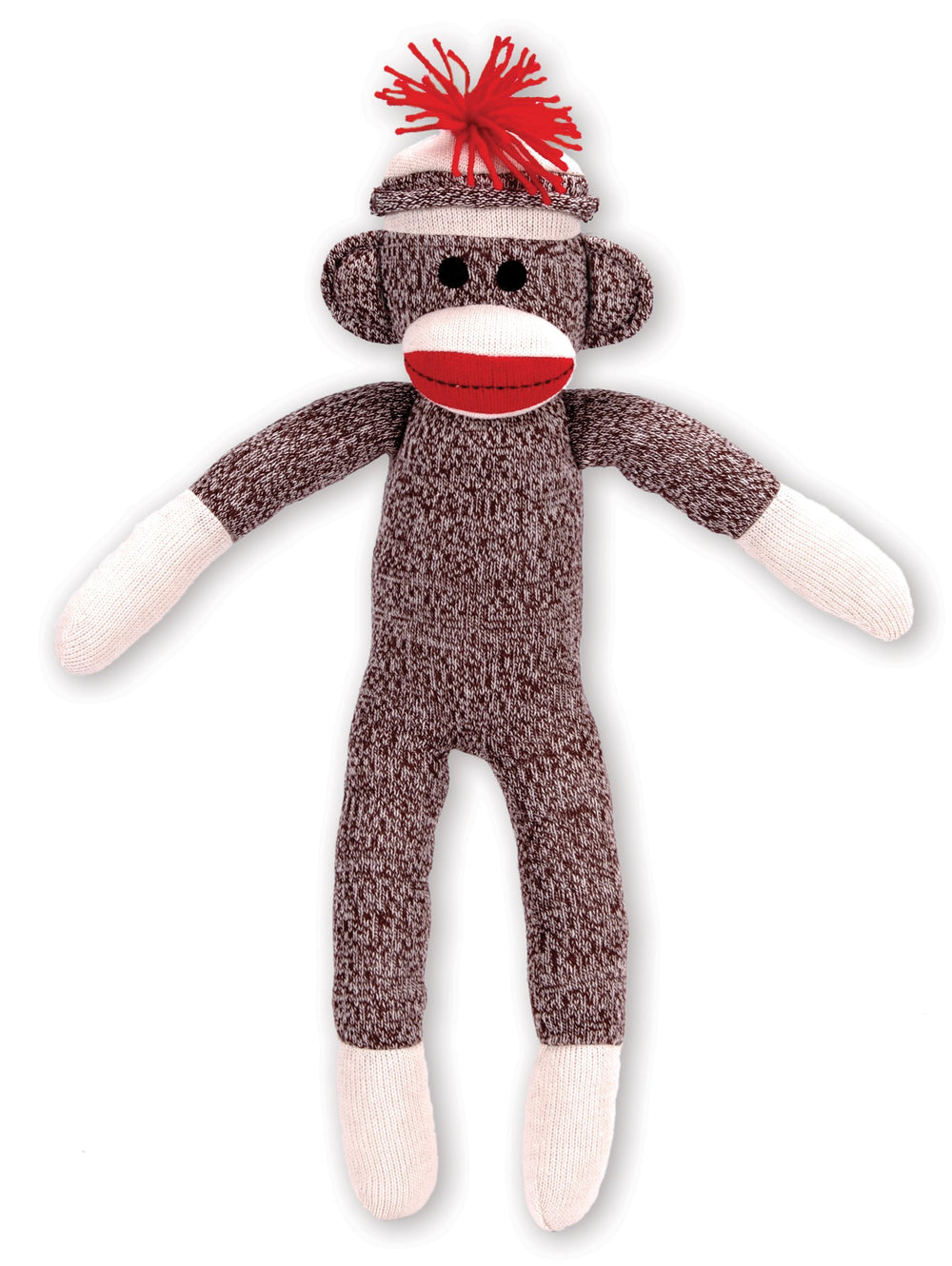 Schylling Sock Monkey 20-inch full view, a classic cuddly companion for kids and collectors.