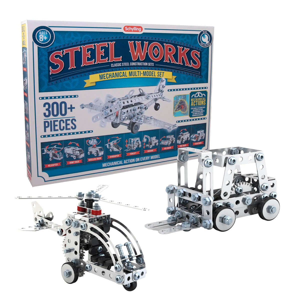 Schylling Steel Works construction kit on table for creative STEM play.