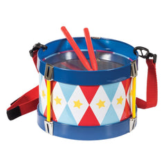 Schylling Tin Drum with adjustable strap and sticks for on-the-go play