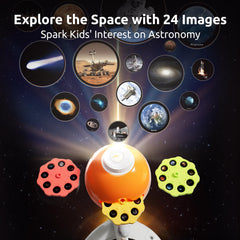 Science Can projector casts 24 vibrant planetary images on walls.