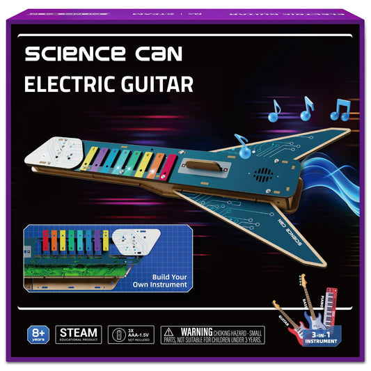 Science Can guitar puzzle assembly promotes hands-on STEM learning.