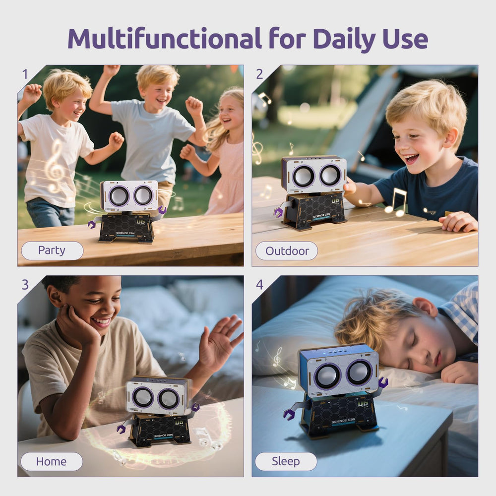 Science Can rotating head feature highlights dynamic motion for an interactive learning experience.