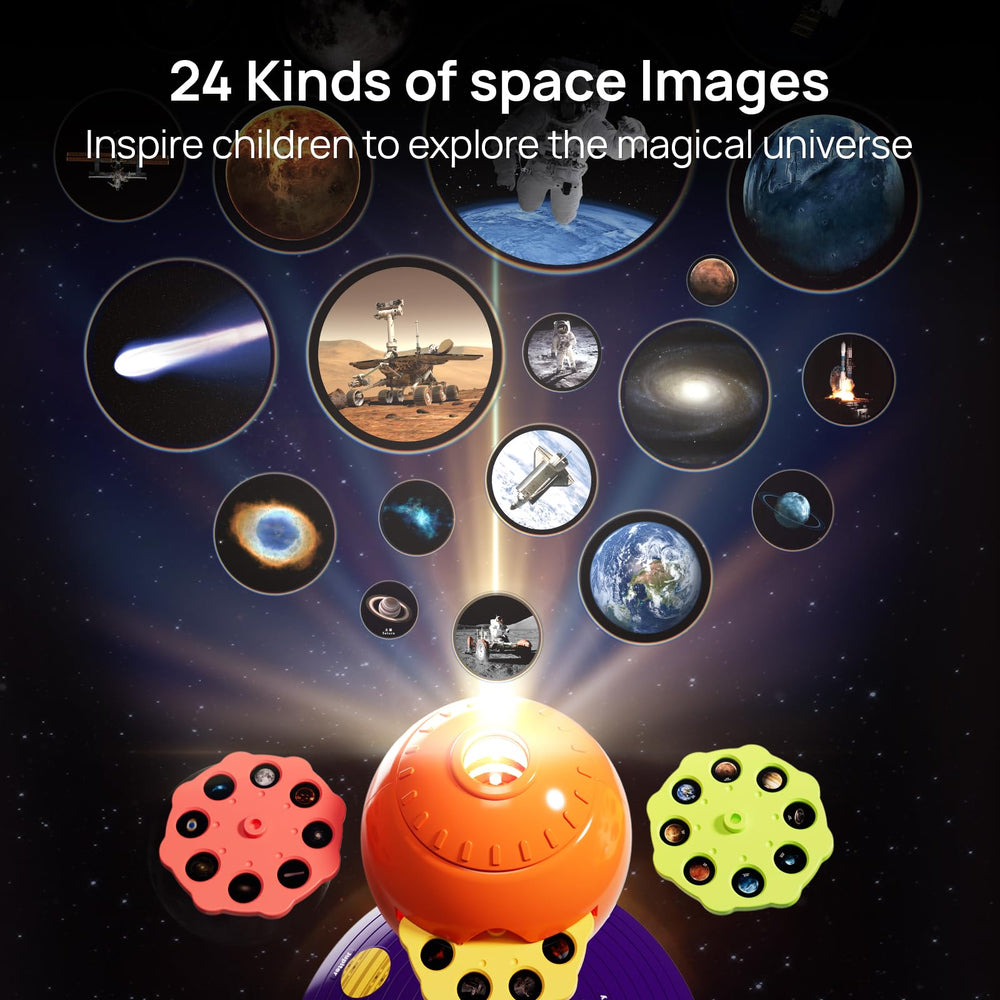 Science Can wall projection displays planets and ships on bedroom walls