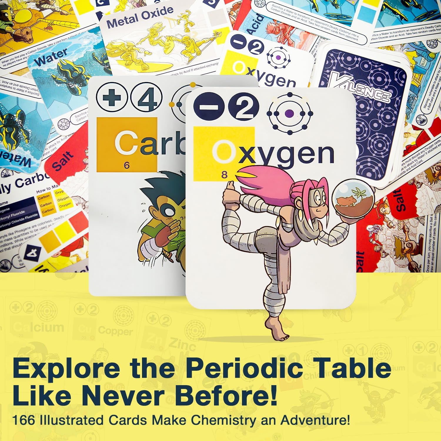 Science Ninjas Valence Plus linen-finish cards provide premium feel for extended gameplay.