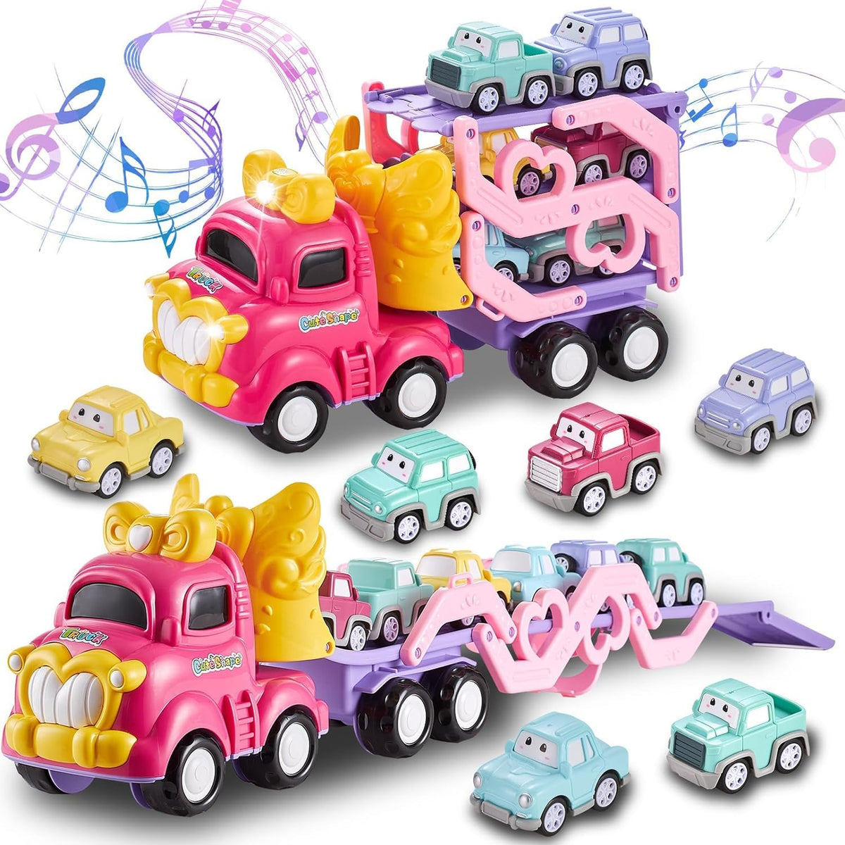 Sciencow 7-in-1 pink princess transport truck ready for imaginative play and storytelling