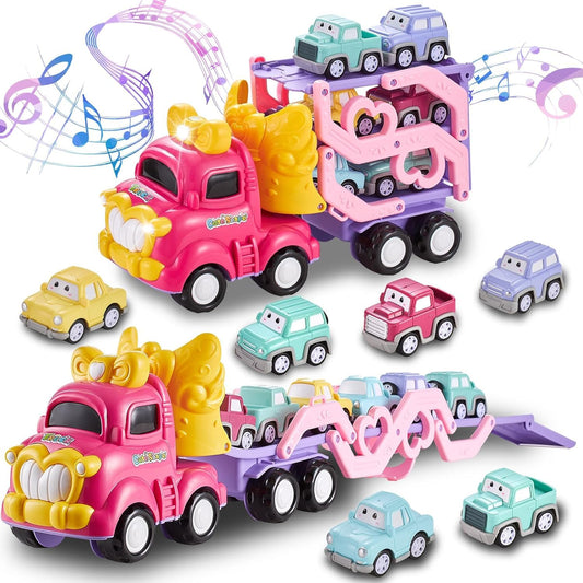 Sciencow 7-in-1 pink princess transport truck ready for imaginative play and storytelling