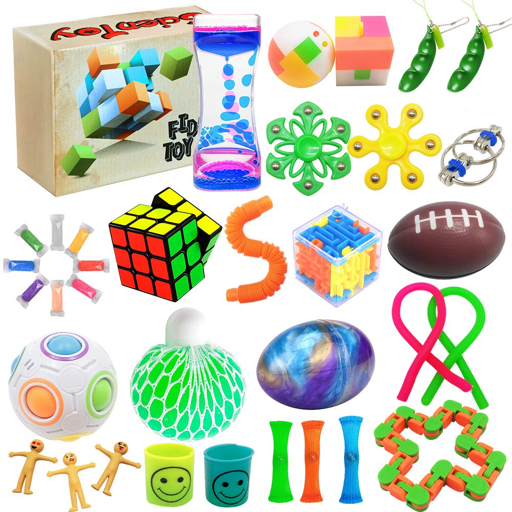 Scientoy liquid motion timer provides calming visual flow.