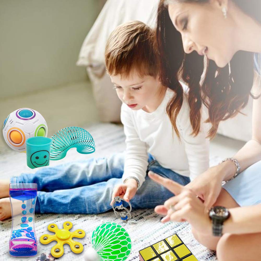 Scientoy pop tube for audible feedback and on-the-go fidgeting.