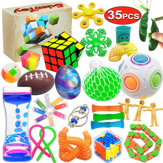 Scientoy rainbow magic ball for focus and sensory engagement.