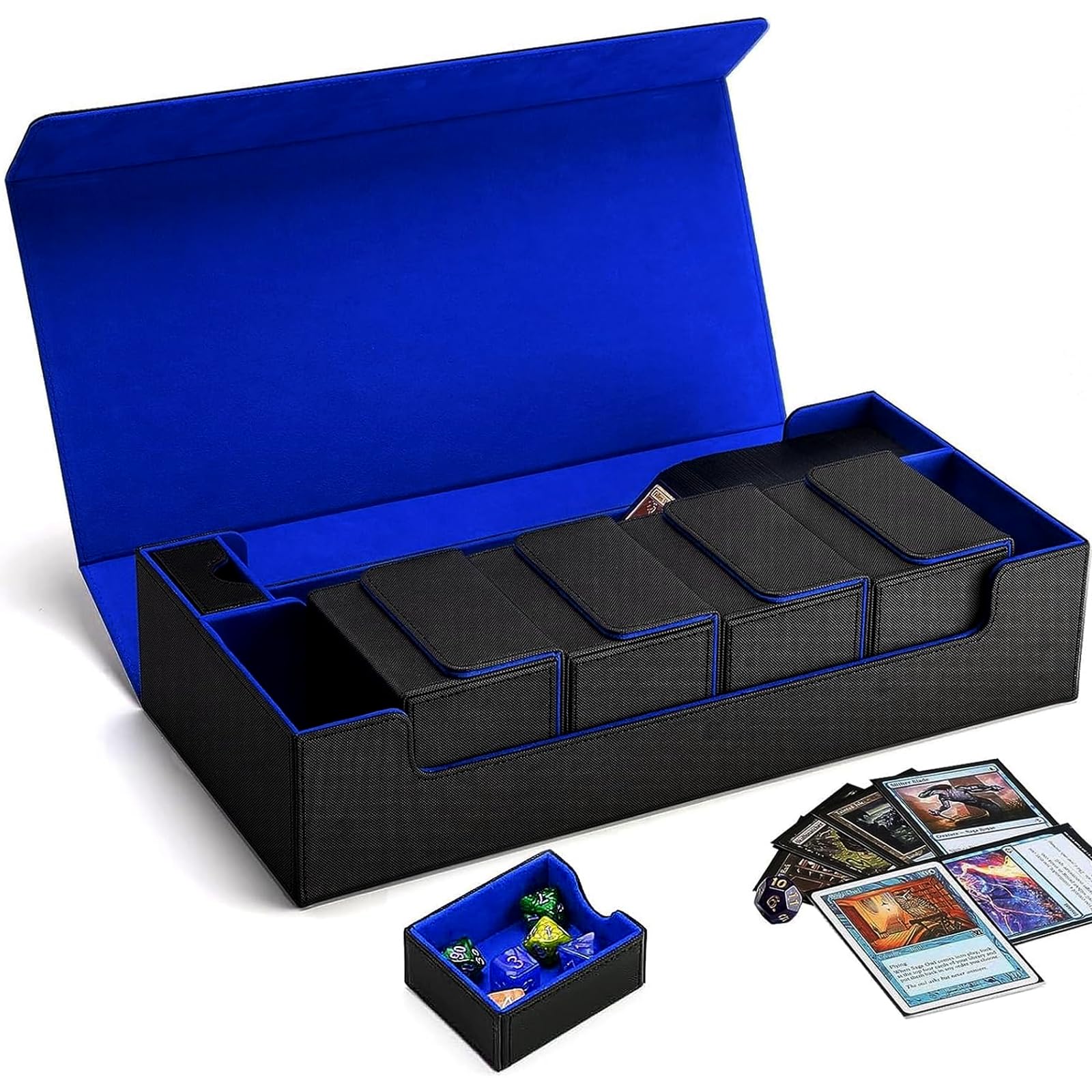 Scimi storage case with closed lid keeps cards secure during travel.