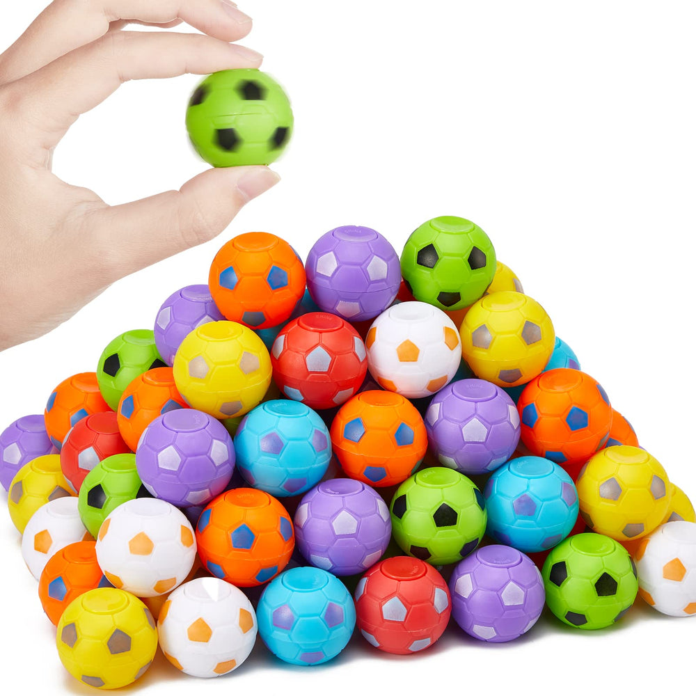 SCIONE 108-pack soccer fidget spinner balls in bright colors for party favors.