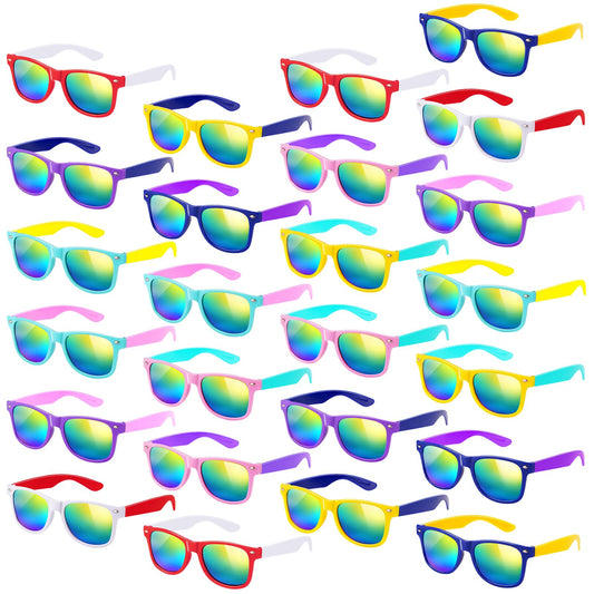 SCIONE 24-pack kids sunglasses in varied colors for party favors