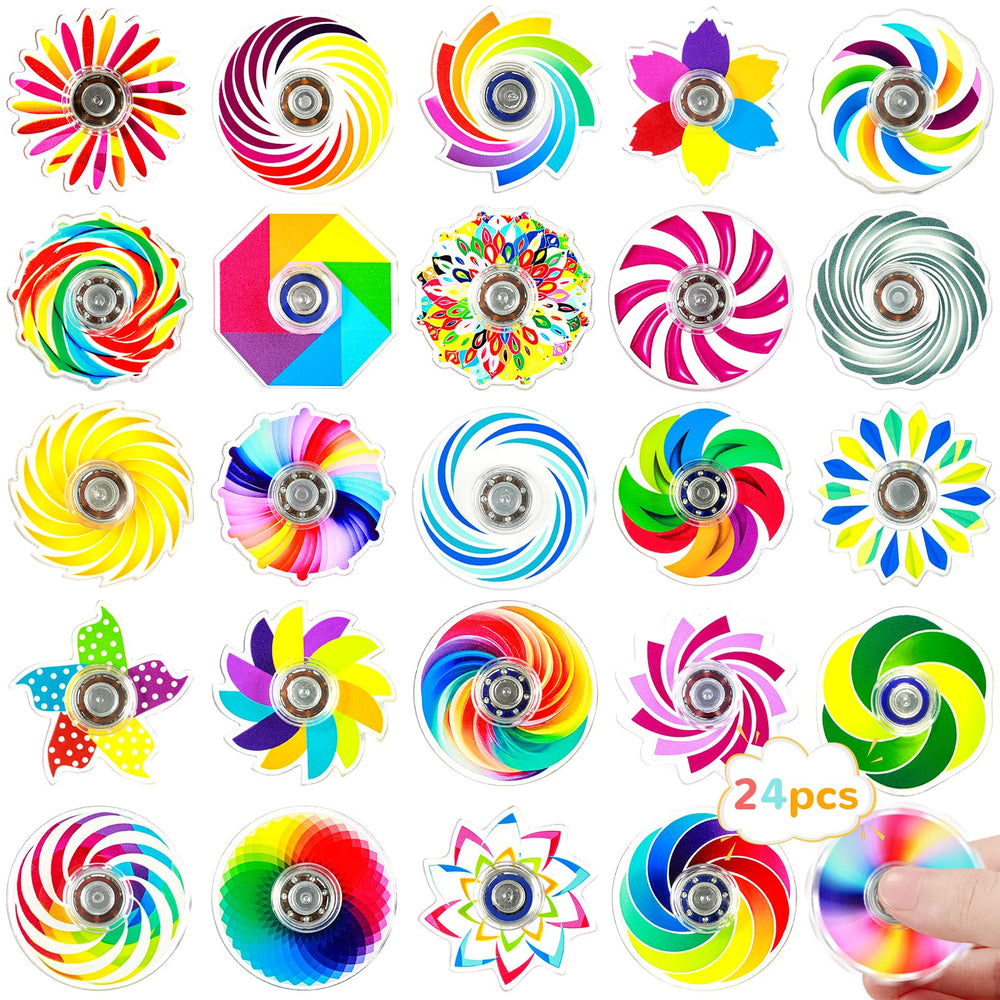 SCIONE mini rainbow fidget spinner in hand for focus and play