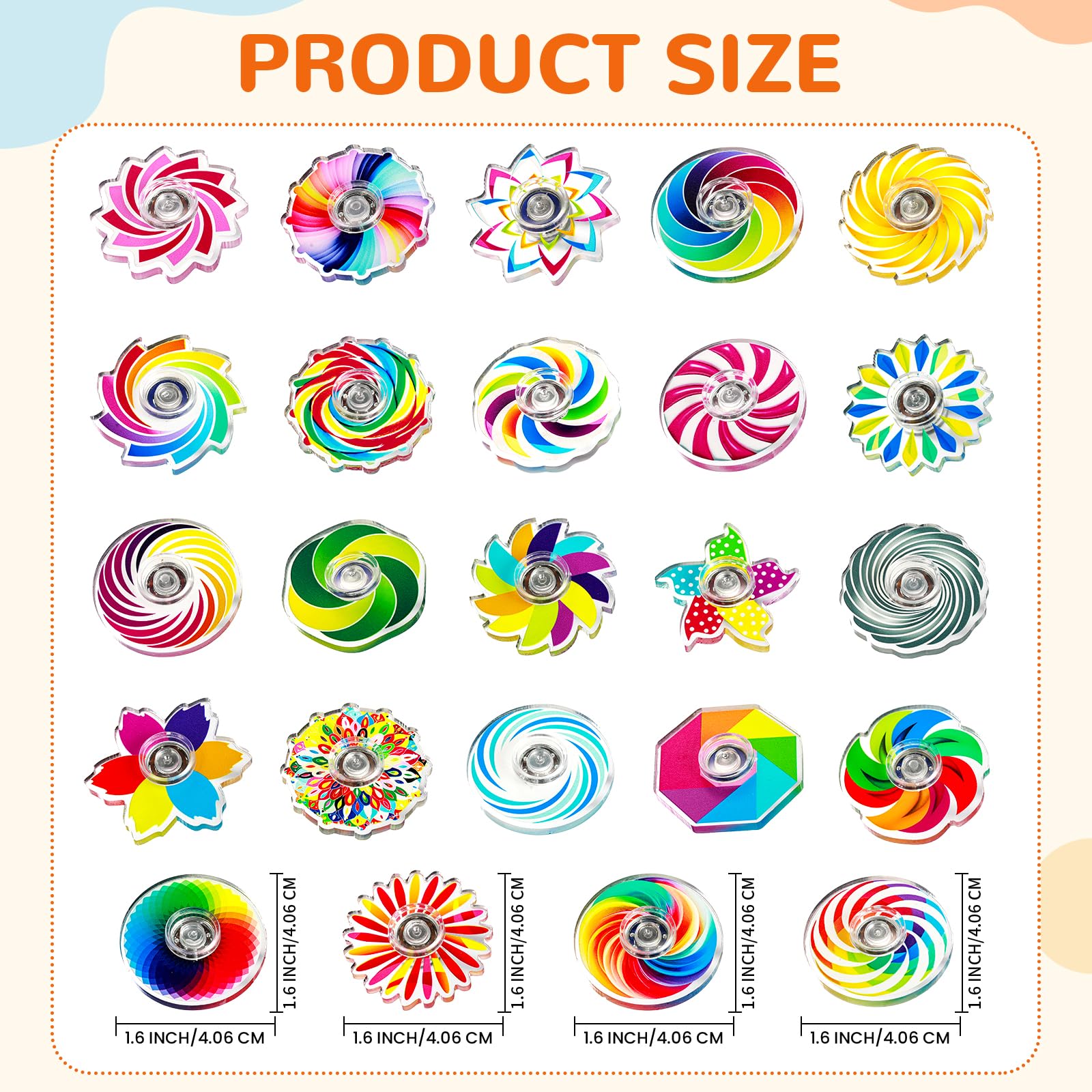 SCIONE rainbow fidget spinner in party favor gift bag