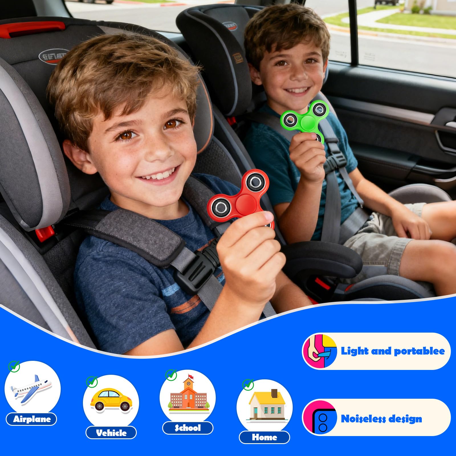 SCIONE fidget spinners black pack provides pocket-sized stress relief options