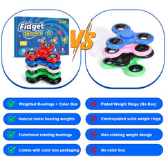 SCIONE fidget spinners green pack for concentration and anxiety relief on the go