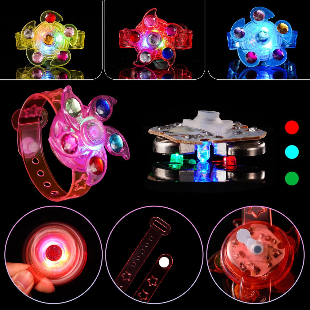 SCIONE glow bracelet with red, blue, and green lights for play