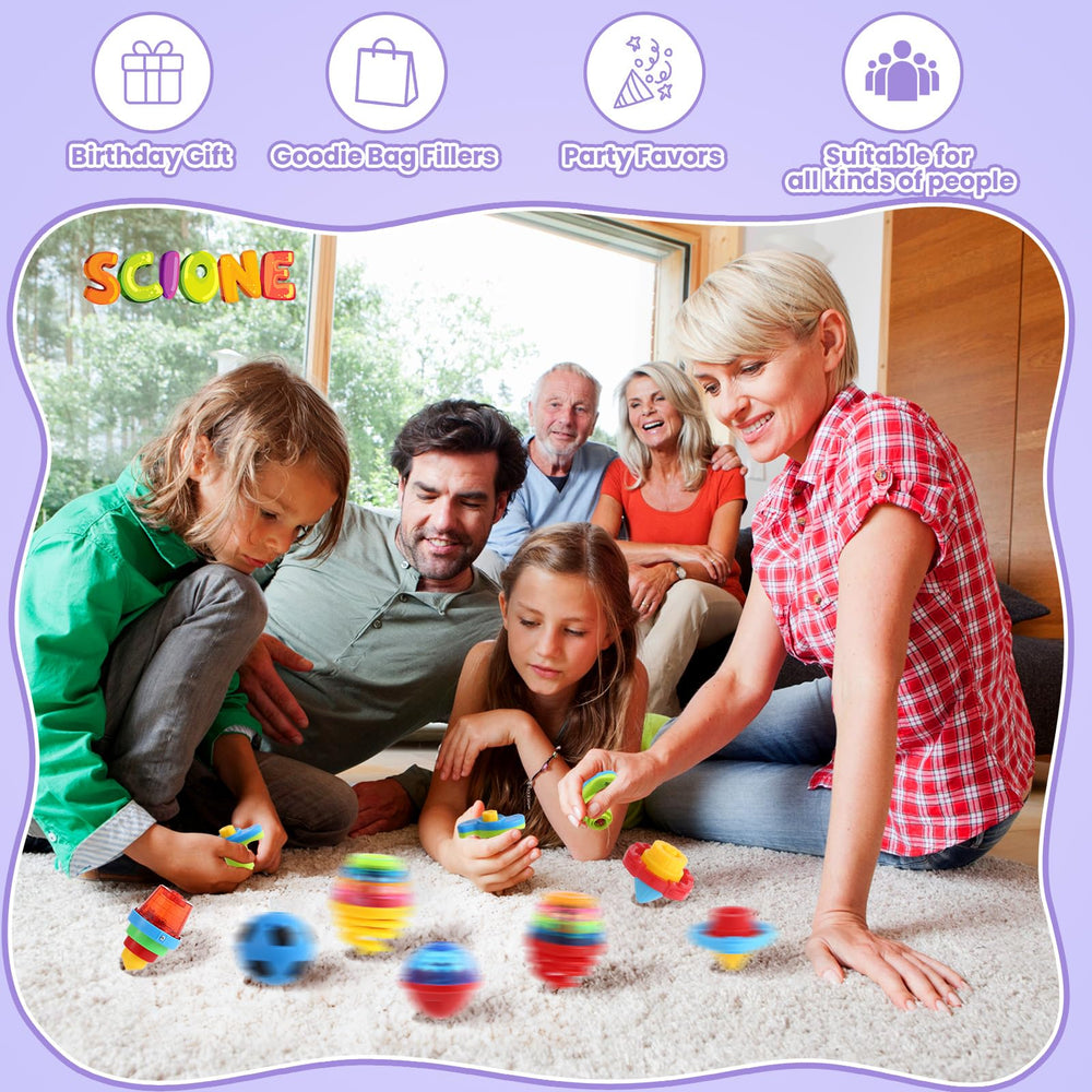 SCIONE twist-emitter spinning top demonstrates simple operation for kids