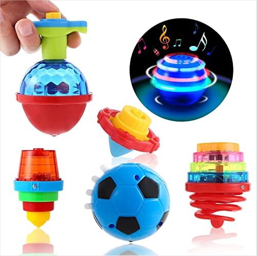 SCIONE soccer spinning top glow in dark party toy enhances hand-eye coordination