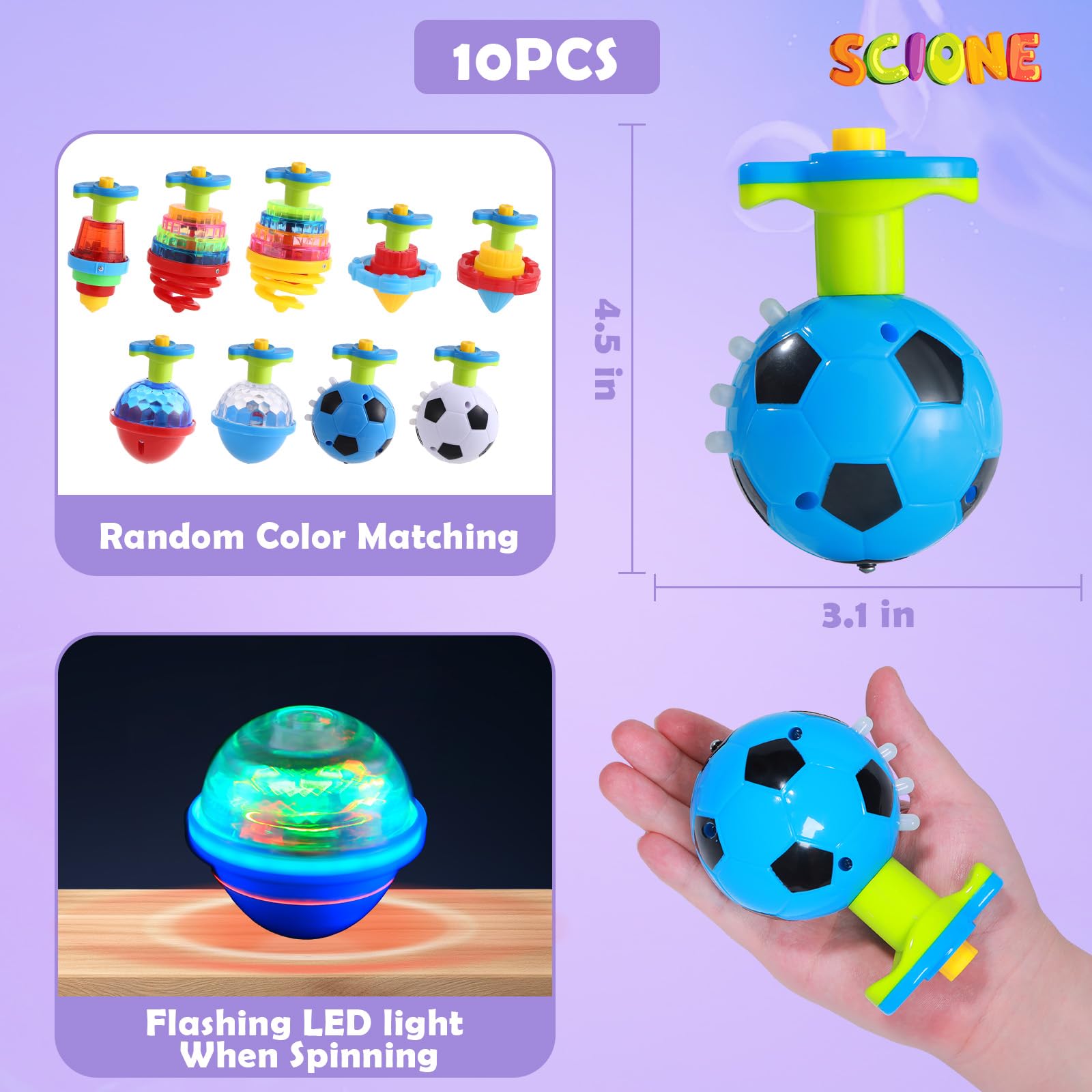 SCIONE spring spinning top bright colors improve focus during playtime
