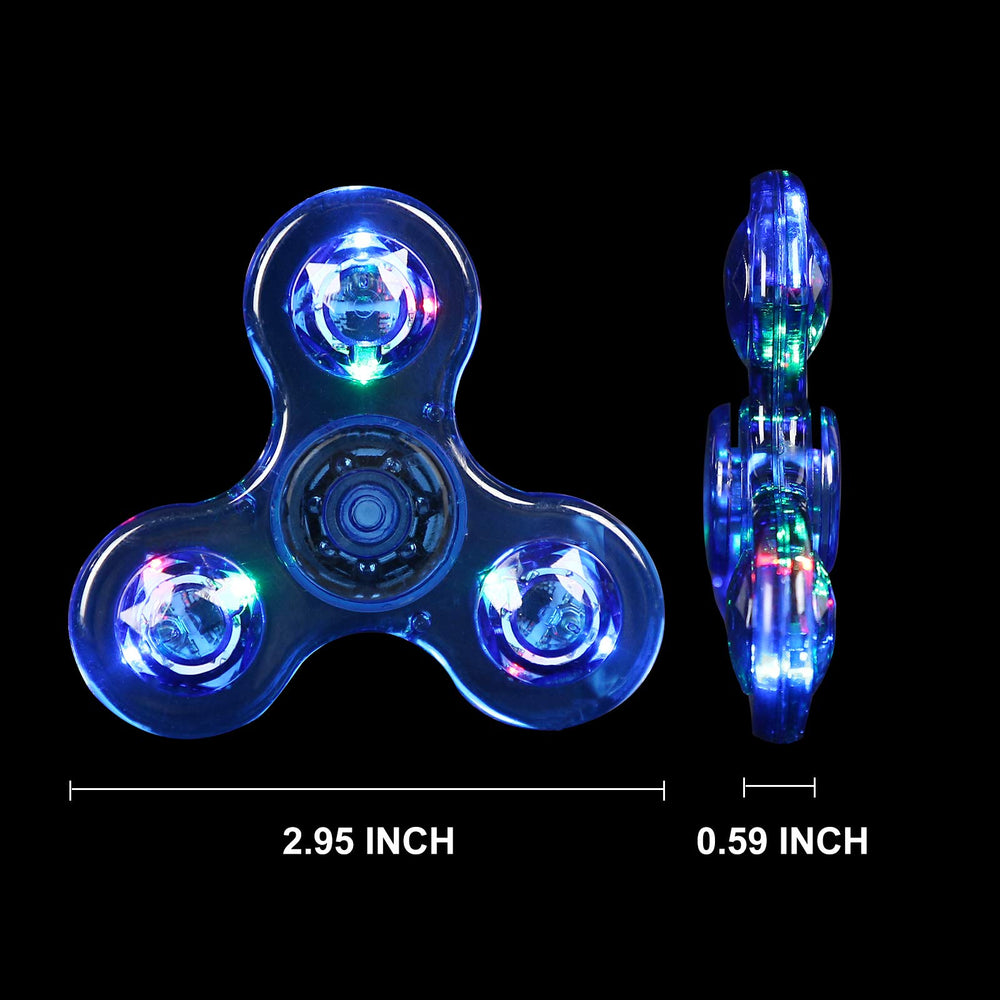 Individually boxed SCIONE LED fidget spinner, a ready-to-gift prize for classrooms or parties.