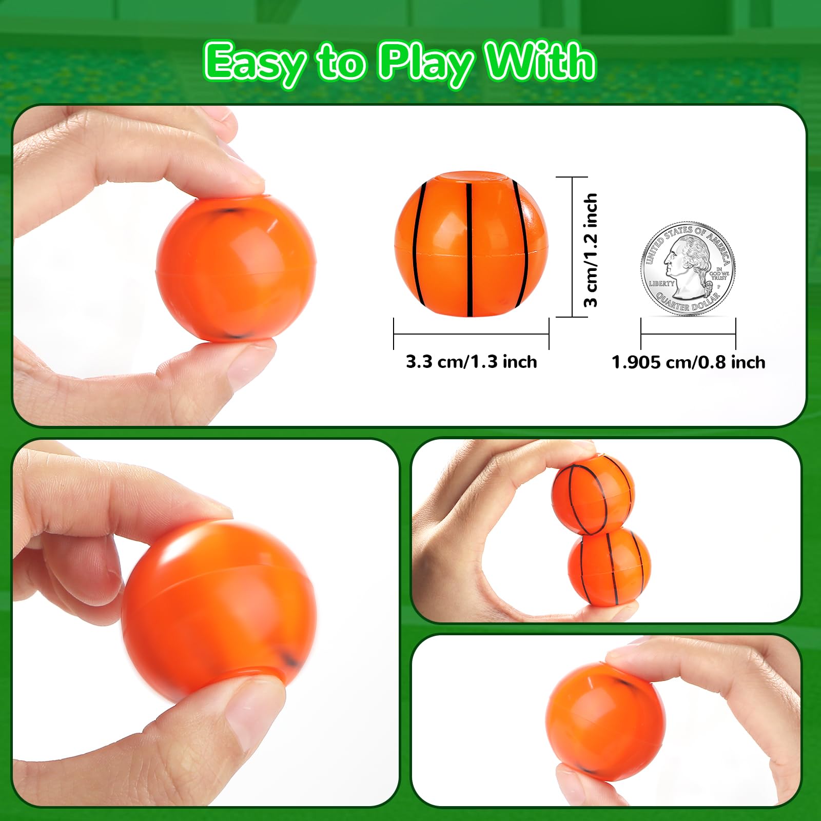 SCIONE mini basketball spinner 1.3 inches, portable handheld play