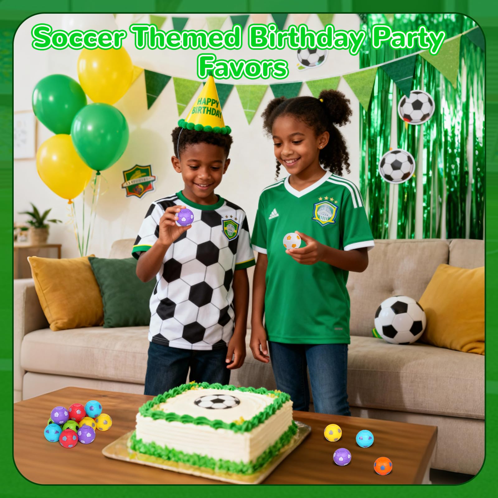 SCIONE soccer fidget spinner balls spark playful moments at birthdays.