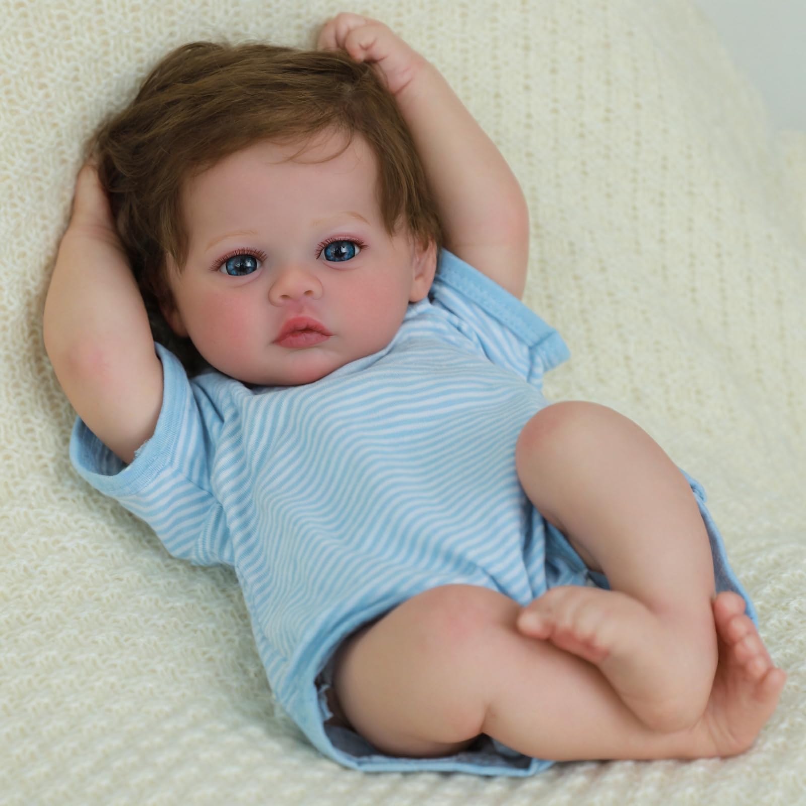 SCOM 18-inch reborn baby doll bottle included for nurturing role-play