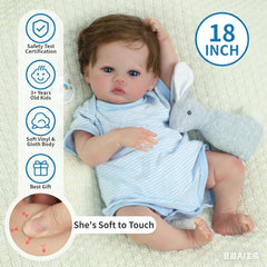 SCOM 18-inch reborn doll hands and feet detail highlighting soft tactile realism