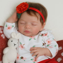 SCOM Sara 20-inch reborn doll headshot showing lifelike veins and blush
