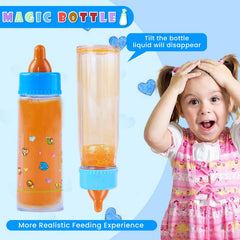 Small milk bottle by SCOM ideal for smaller dolls or precise feeding simulations.