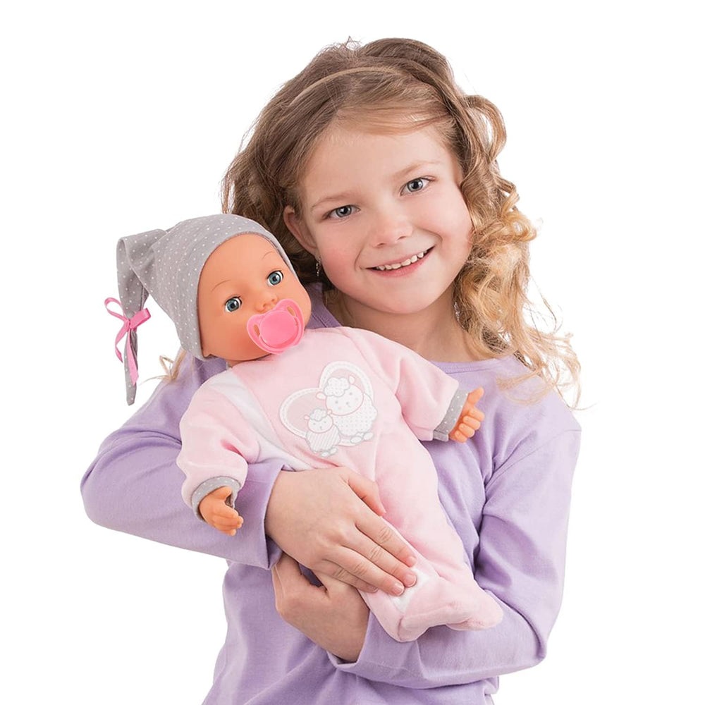 SCOM blue pacifier for doll play and comfort.