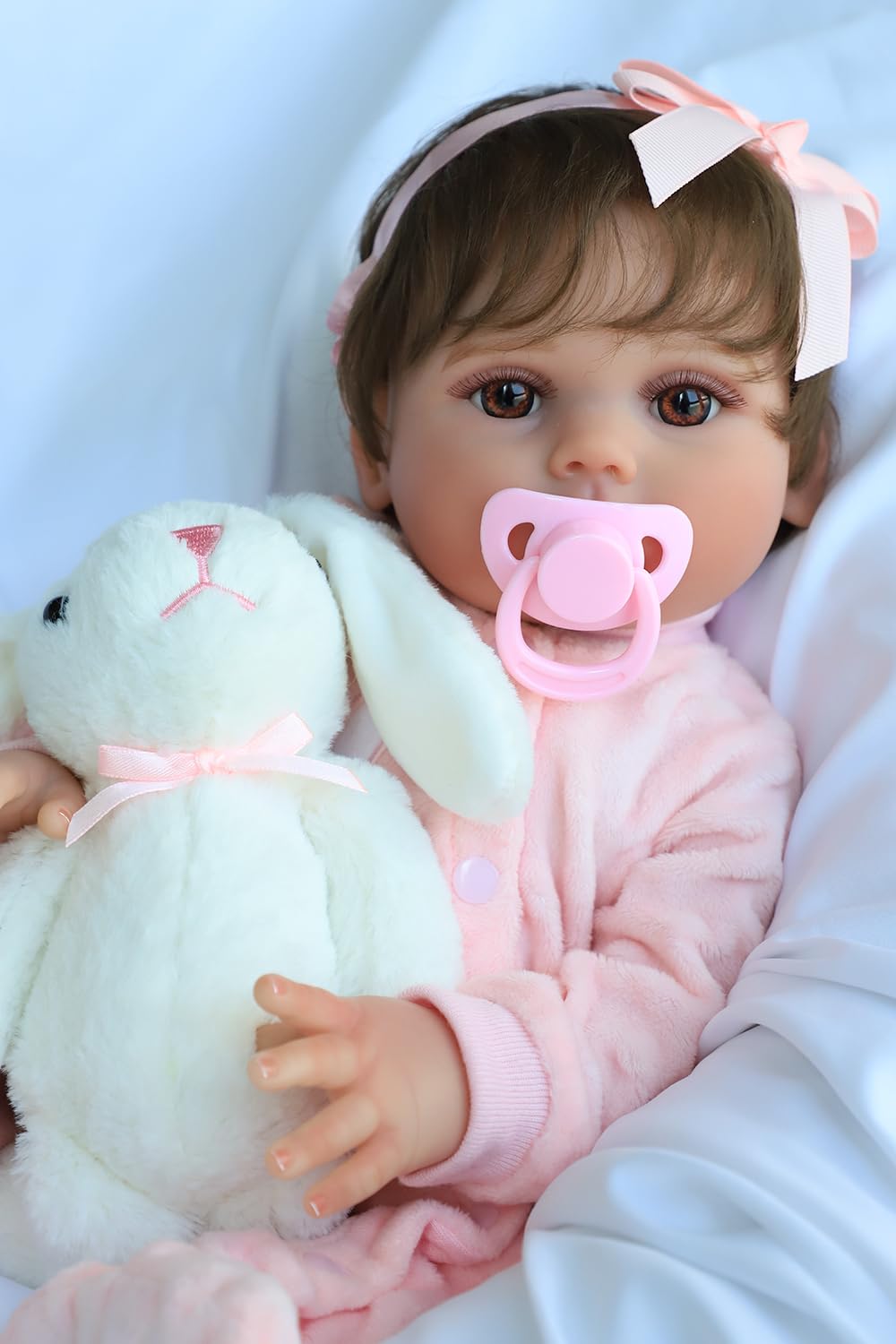 SCOM Lucy reborn 18-inch doll with hair for realistic playtime