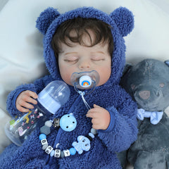 SCOM magnetic pacifier for reborn dolls, secure and realistic during dress-up.