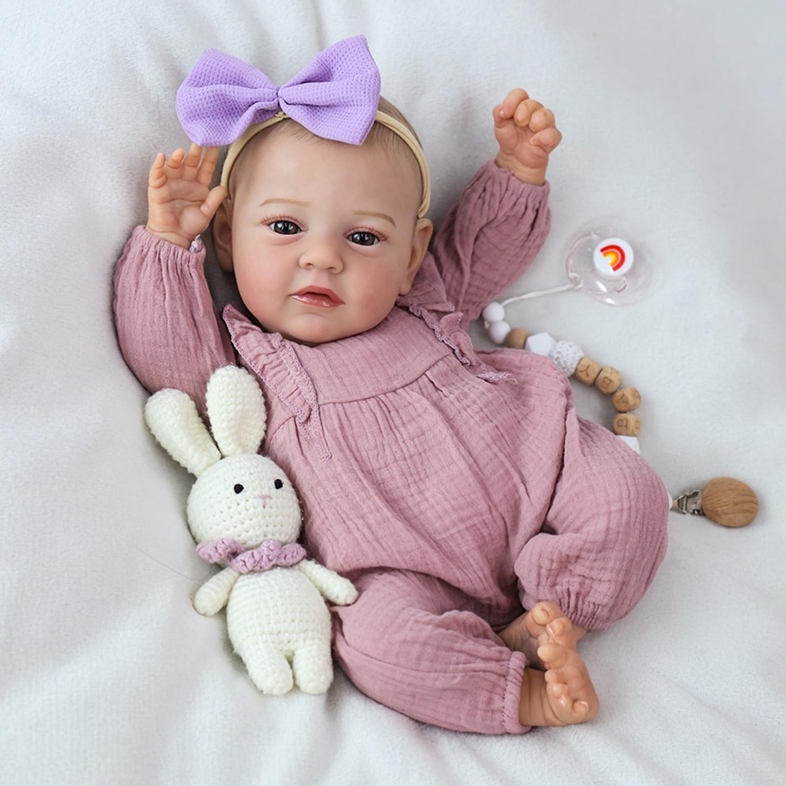 SCOM Mary doll with hand drawn hair for realistic styling and nurturing play
