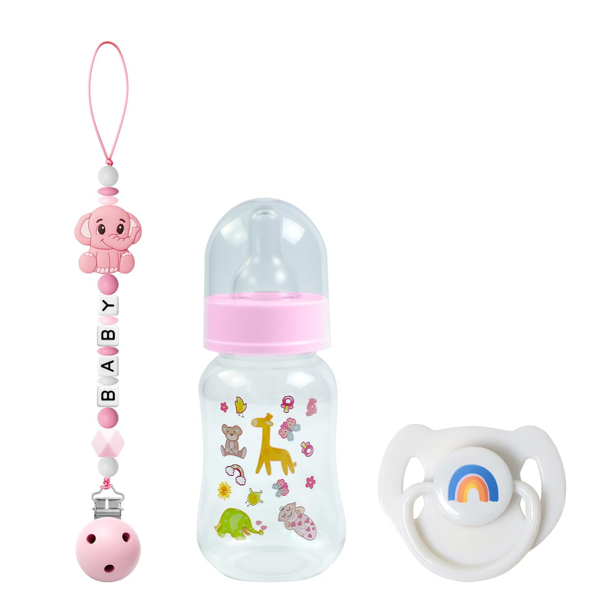 SCOM rainbow magnetic pacifier for reborn dolls, ideal for realistic feeding play
