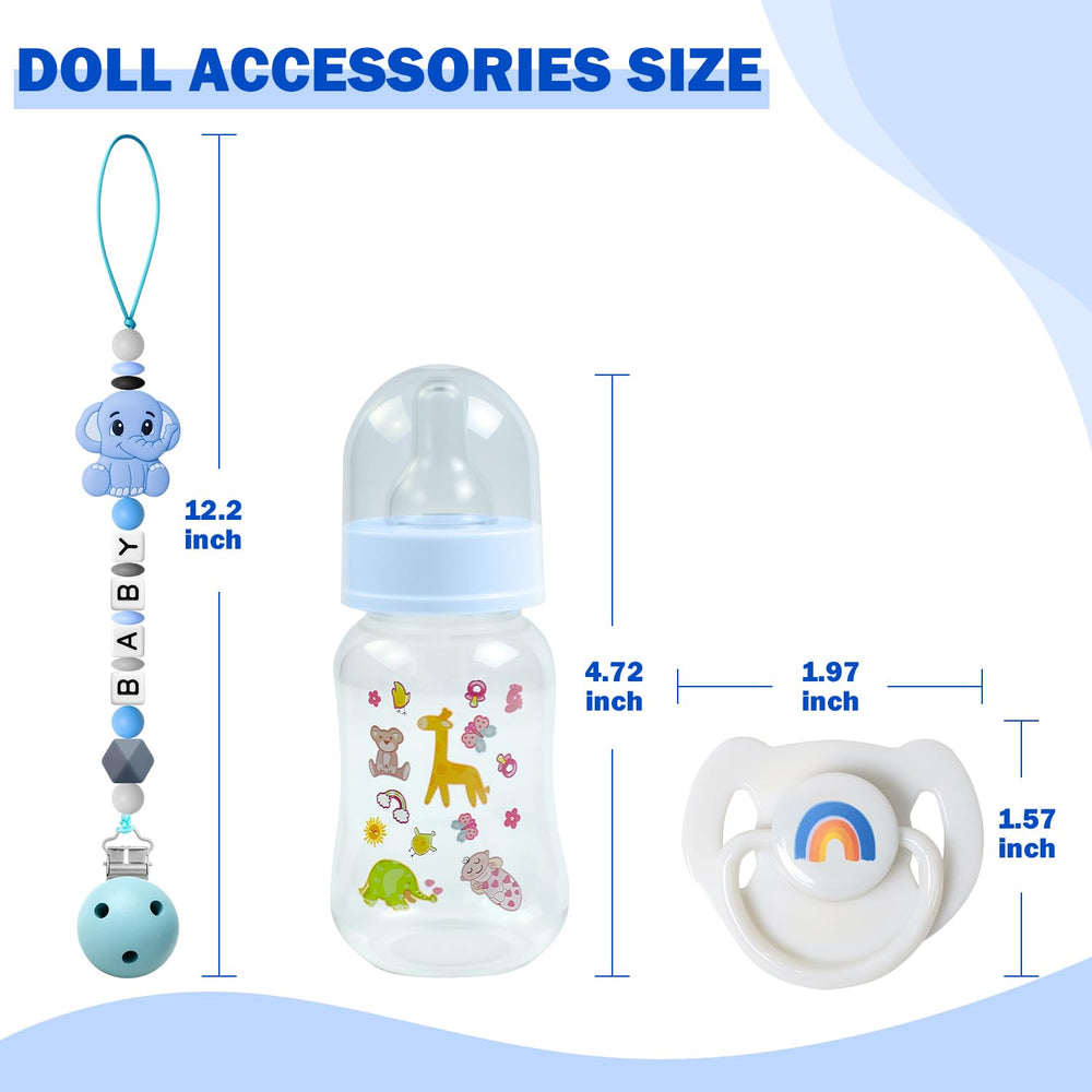Doll play scene featuring SCOM blue accessories and dress-up styling