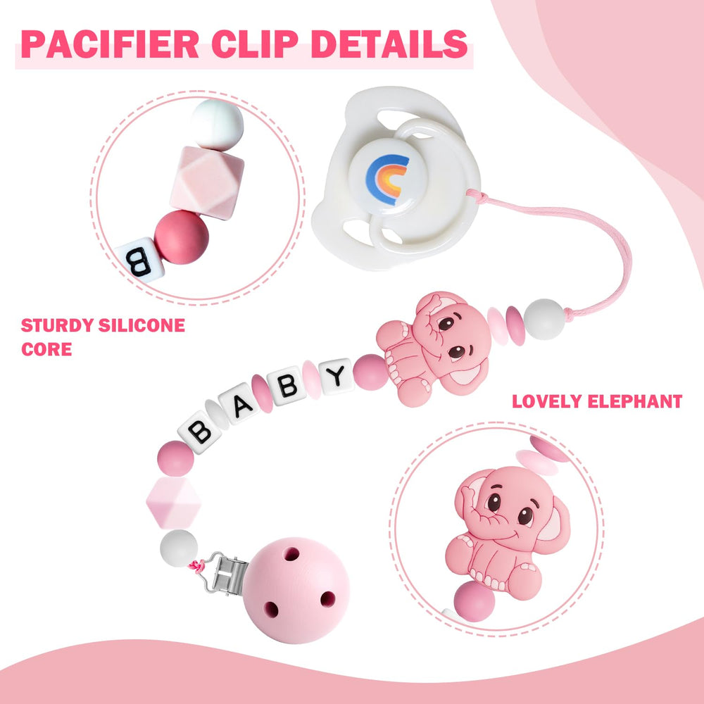 SCOM silicone pacifier clip chain, safe material, easy cleanup after playtime